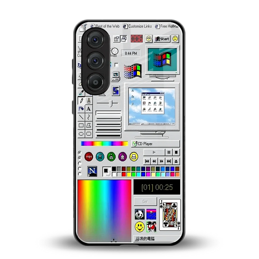Paint Retro back phone cover | glass case for samsung galaxy m36 5g