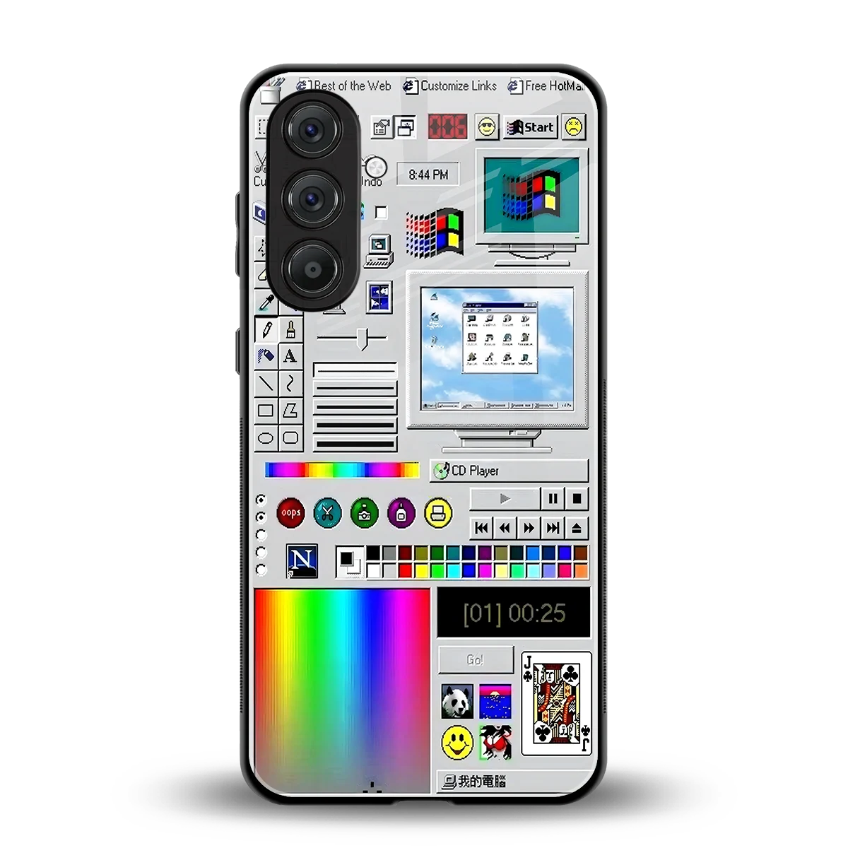 Paint Retro back phone cover | glass case for samsung galaxy a55 5g