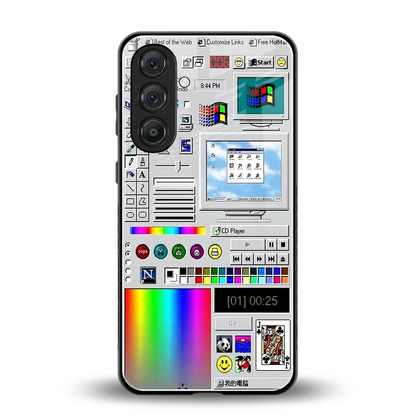 Paint Retro back phone cover | glass case for samsung galaxy a55 5g