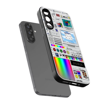 Paint Retro sleek samsung galaxy a17 5g cover with tempered glass back and TPU edges