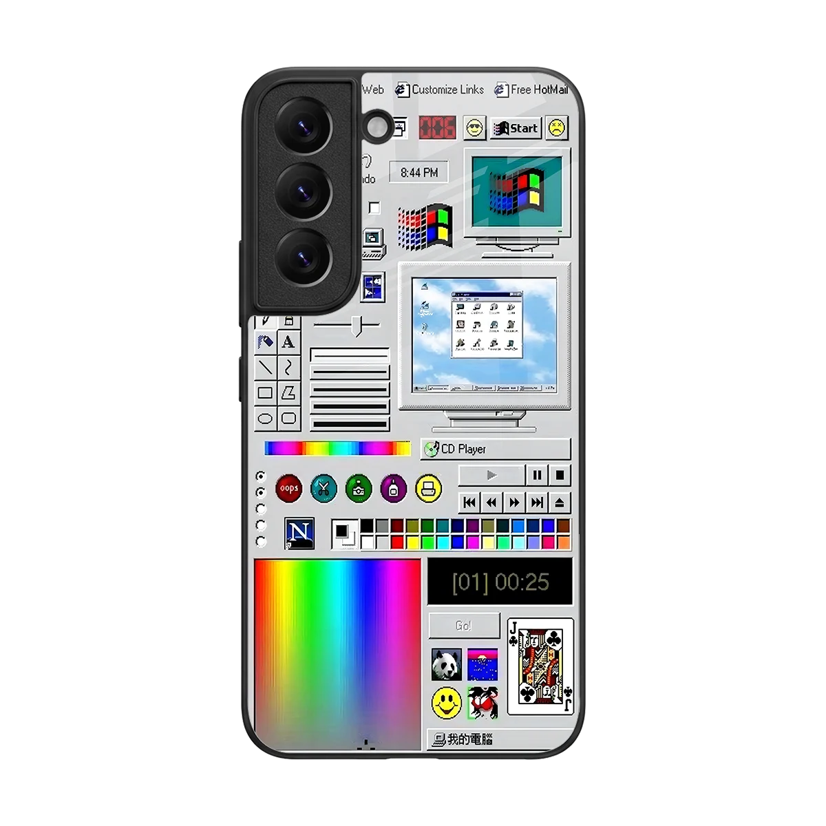 Paint Retro back phone cover | glass case for samsung galaxy s22