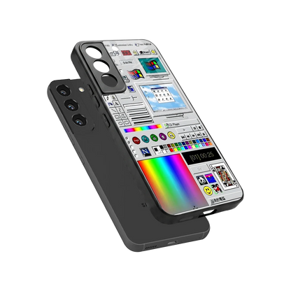 Paint Retro sleek samsung galaxy s22 cover with tempered glass back and TPU edges