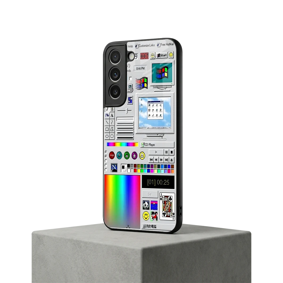 Paint Retro samsung galaxy s22 mobile cover | shockproof glass phone case
