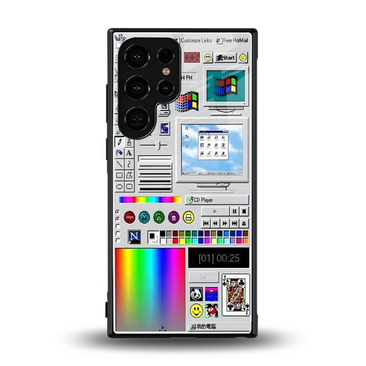 Paint Retro back phone cover | glass case for samsung galaxy s24 ultra
