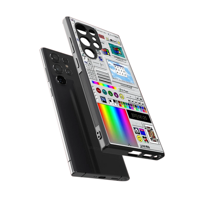 Paint Retro sleek samsung galaxy s23 ultra cover with tempered glass back and TPU edges