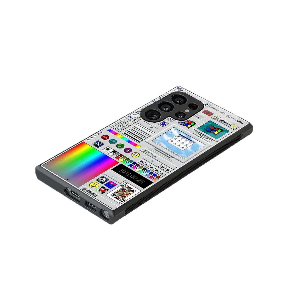 Paint Retro stylish phone case for samsung galaxy s24 ultra | glossy glass and slim fit