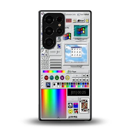 Paint Retro back phone cover | glass case for samsung galaxy s25 ultra
