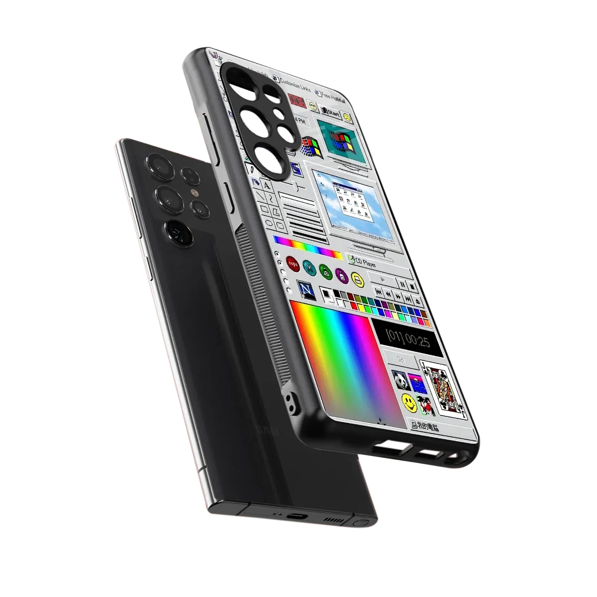 Paint Retro sleek samsung galaxy s26 ultra cover with tempered glass back and TPU edges