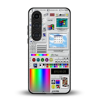 Paint Retro back phone cover | glass case for samsung galaxy s24 fe