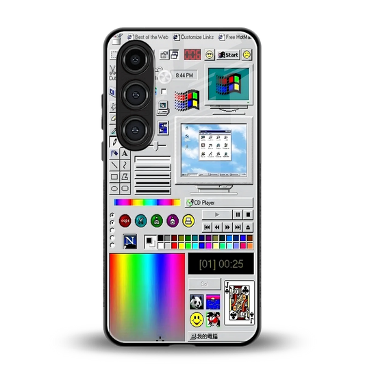 Paint Retro back phone cover | glass case for samsung galaxy s25 plus