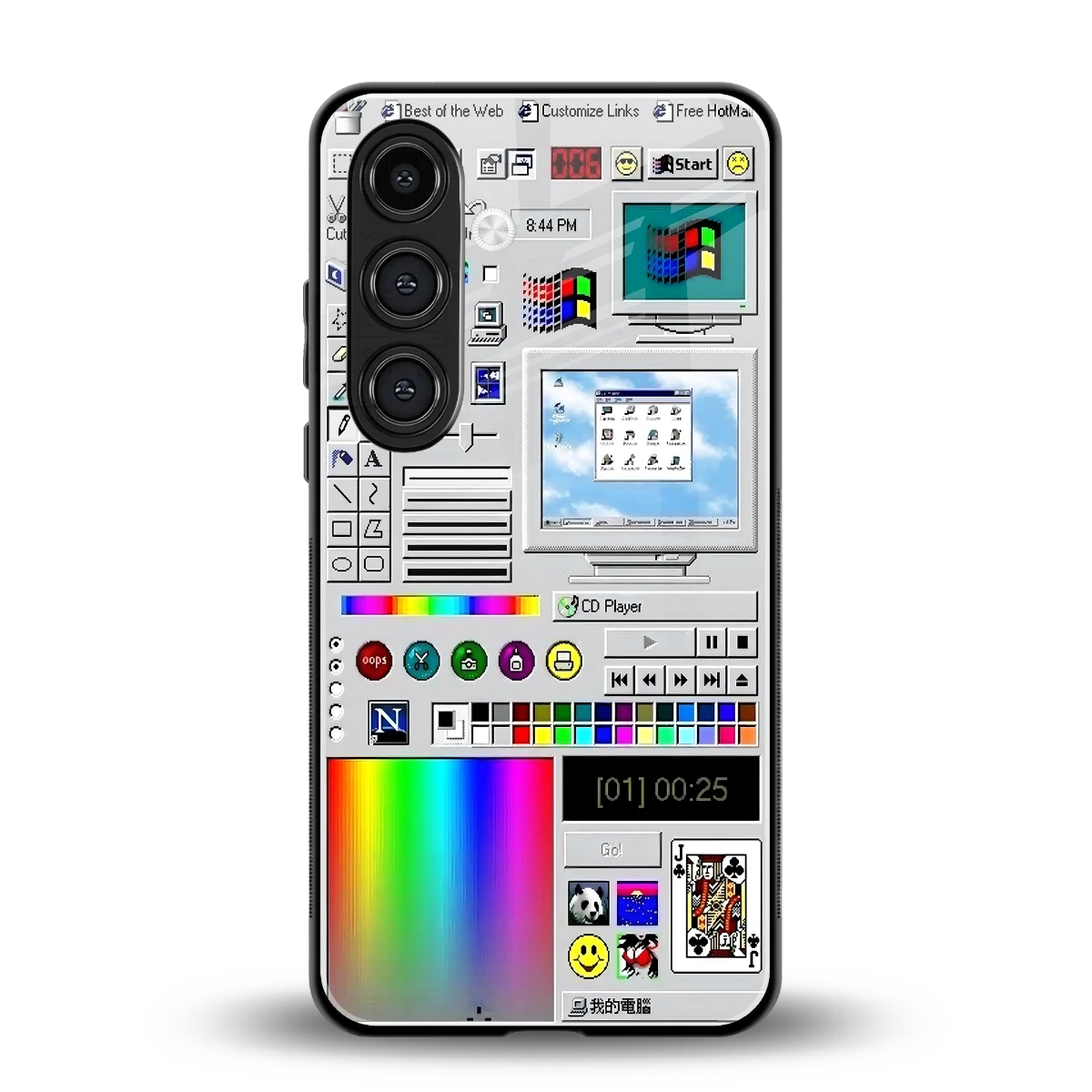 Paint Retro back phone cover | glass case for samsung galaxy s25 fe