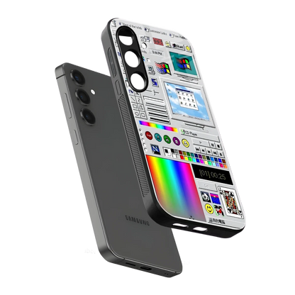 Paint Retro sleek samsung galaxy s25 cover with tempered glass back and TPU edges