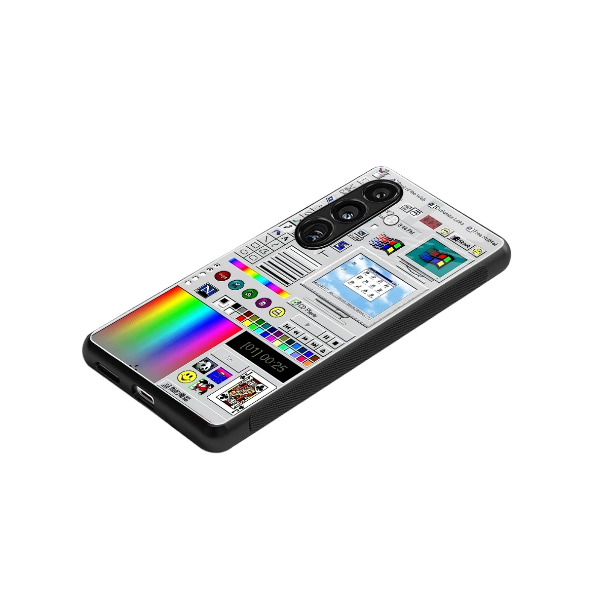 Paint Retro stylish phone case for samsung galaxy s25 | glossy glass and slim fit