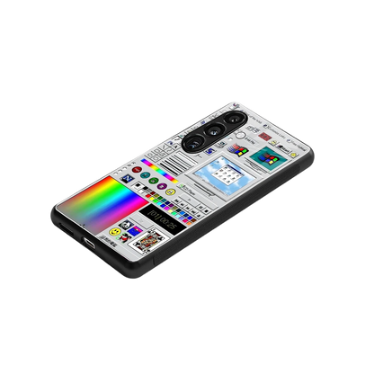 Paint Retro stylish phone case for samsung galaxy s24 fe | glossy glass and slim fit