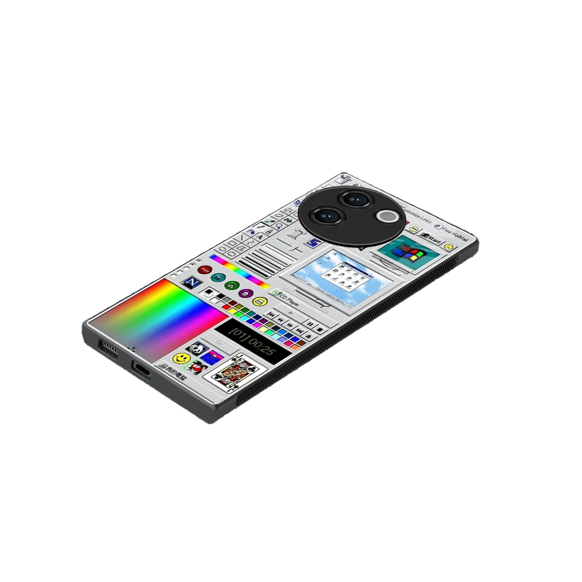 Paint Retro stylish phone case for vivo v30e | glossy glass and slim fit
