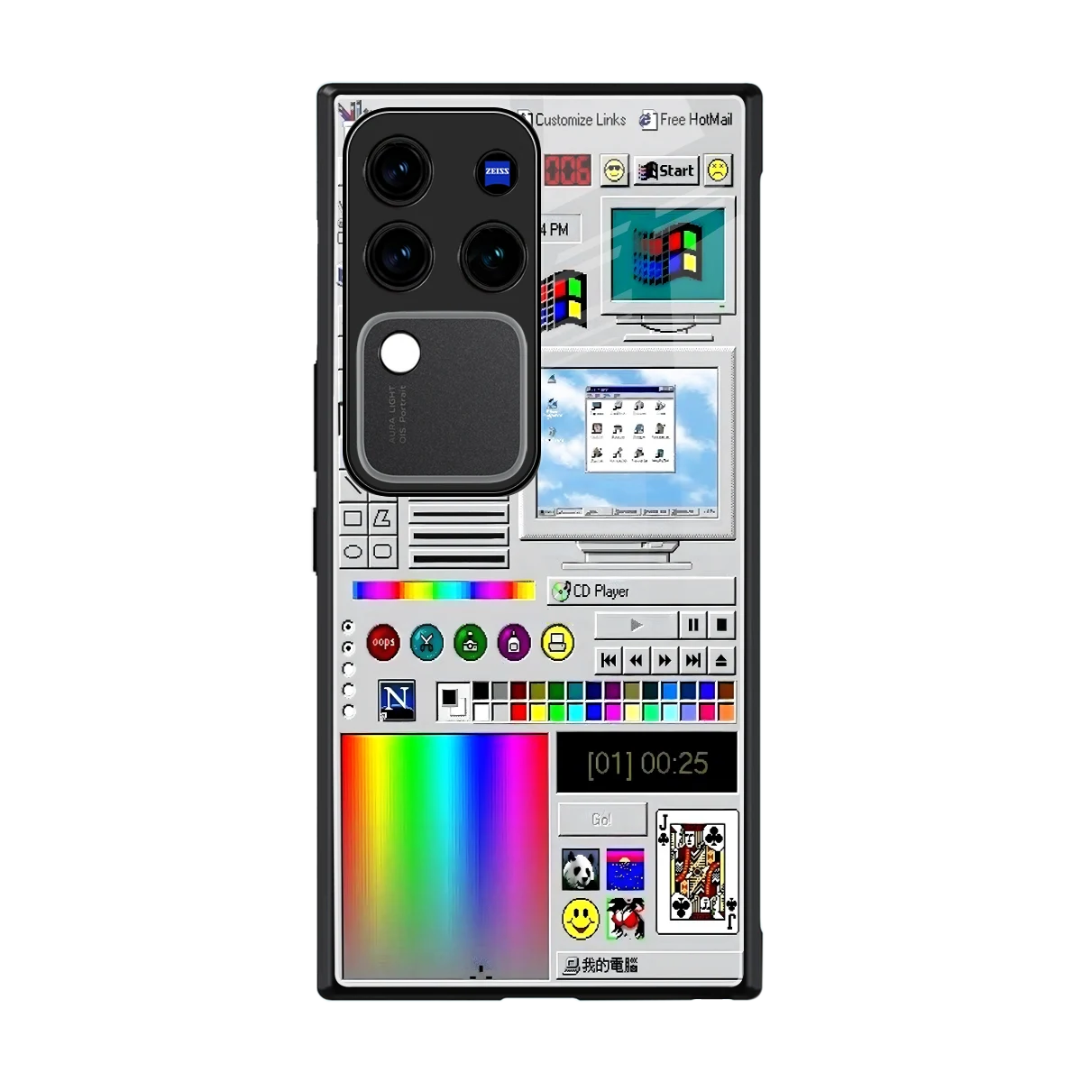 Paint Retro back phone cover | glass case forvivo v30 pro