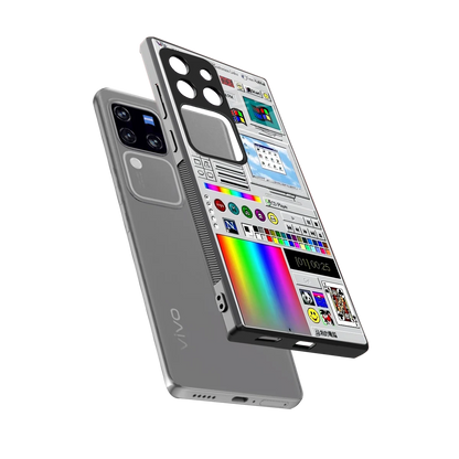 Paint Retro sleekvivo v30 pro cover with tempered glass back and TPU edges