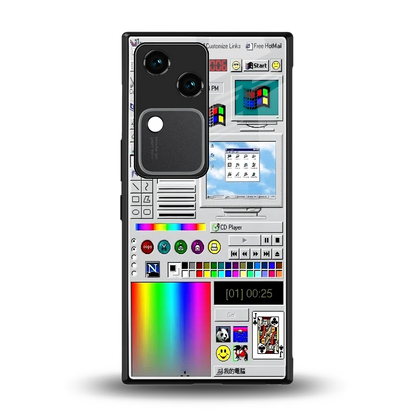 Paint Retro back phone cover | glass case for vivo v30