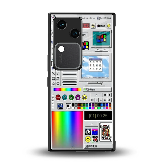 Paint Retro back phone cover | glass case for vivo v30