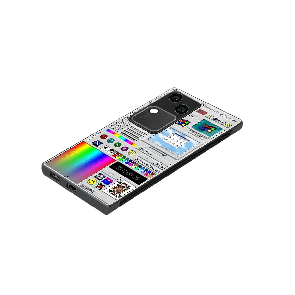 Paint Retro stylish phone case for vivo v30 | glossy glass and slim fit