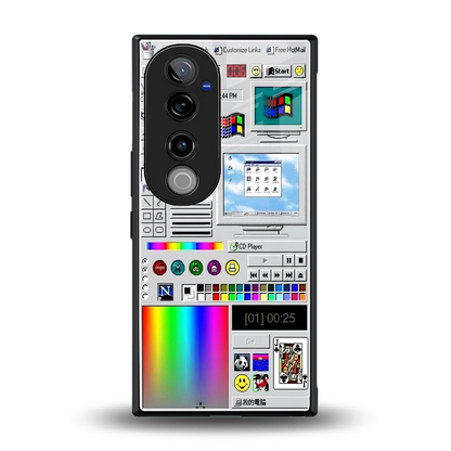 Paint Retro back phone cover | glass case for vivo v40 pro
