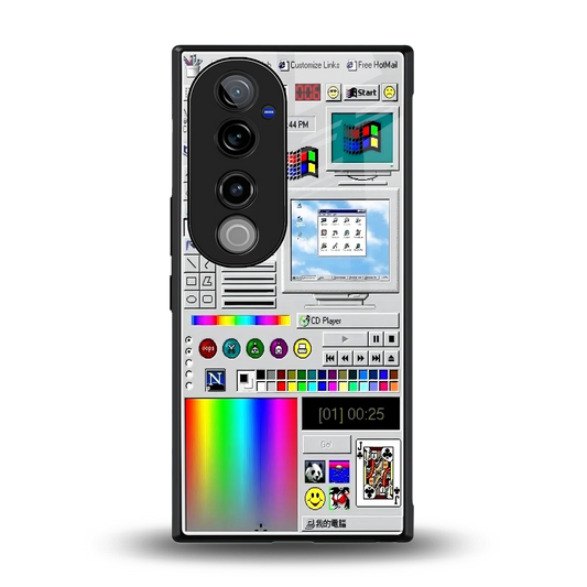 Paint Retro back phone cover | glass case for vivo v40 pro
