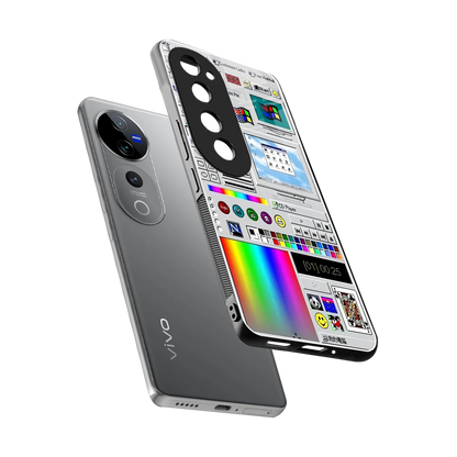 Paint Retro sleek vivo v40 pro cover with tempered glass back and TPU edges