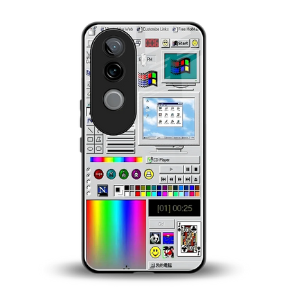 Paint Retro back phone cover | glass case for vivo v40e