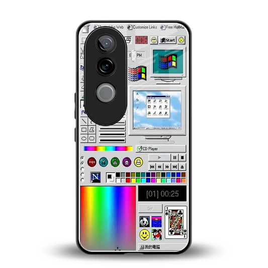 Paint Retro back phone cover | glass case for vivo v40e