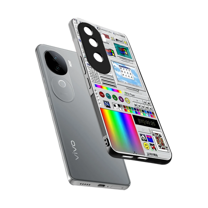 Paint Retro sleek vivo v40e cover with tempered glass back and TPU edges