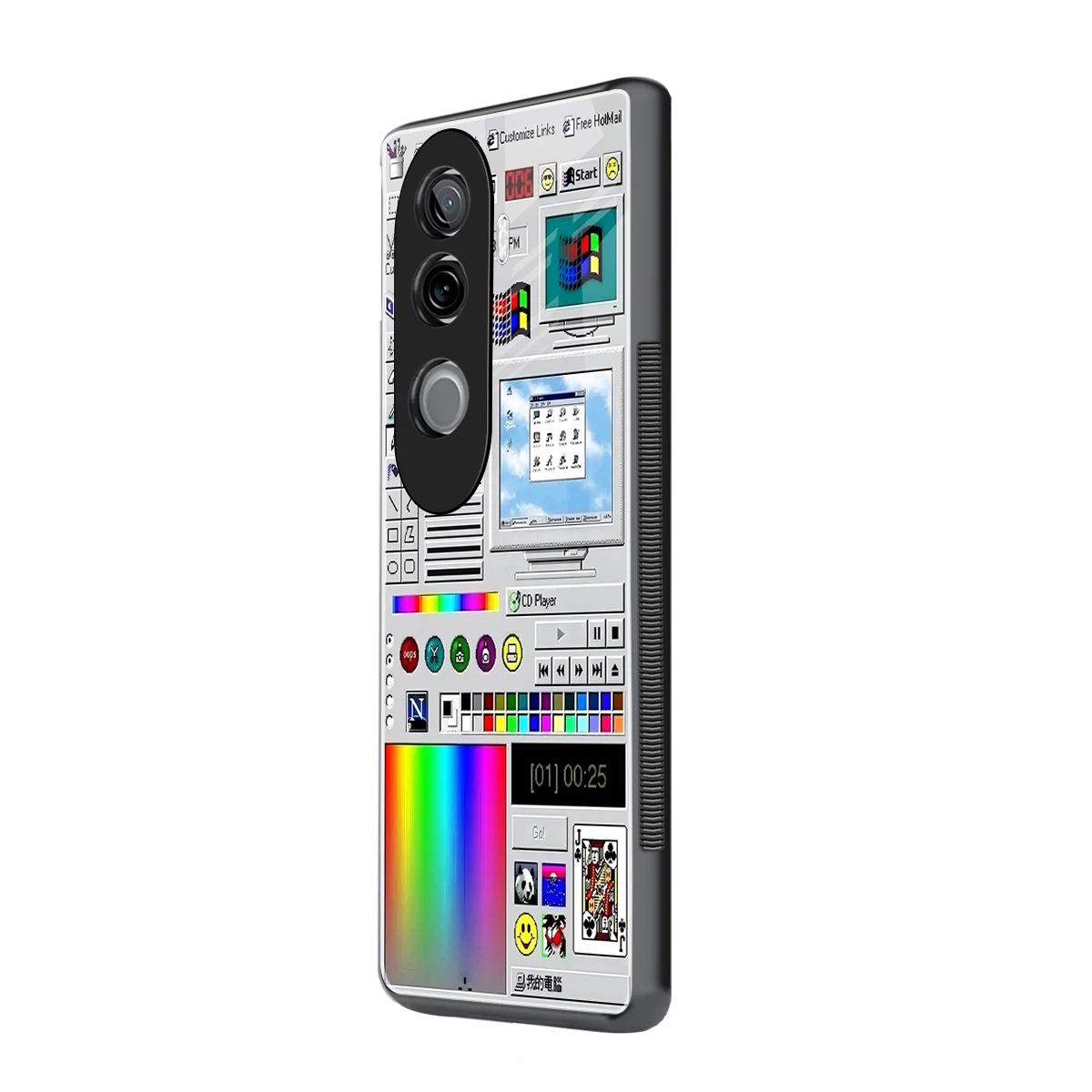 Paint Retro vivo v40e mobile cover | shockproof glass phone case