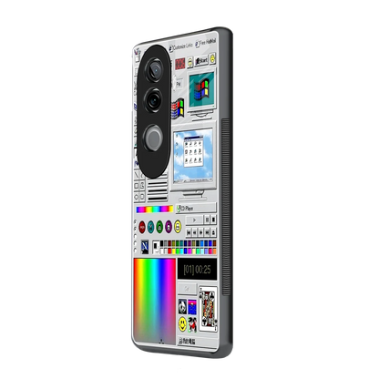 Paint Retro vivo v40e mobile cover | shockproof glass phone case