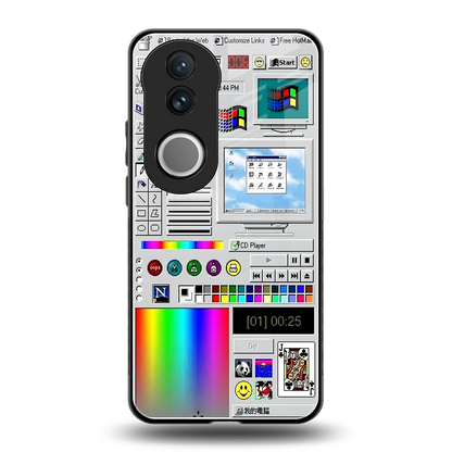 Paint Retro back phone cover | glass case for vivo v50
