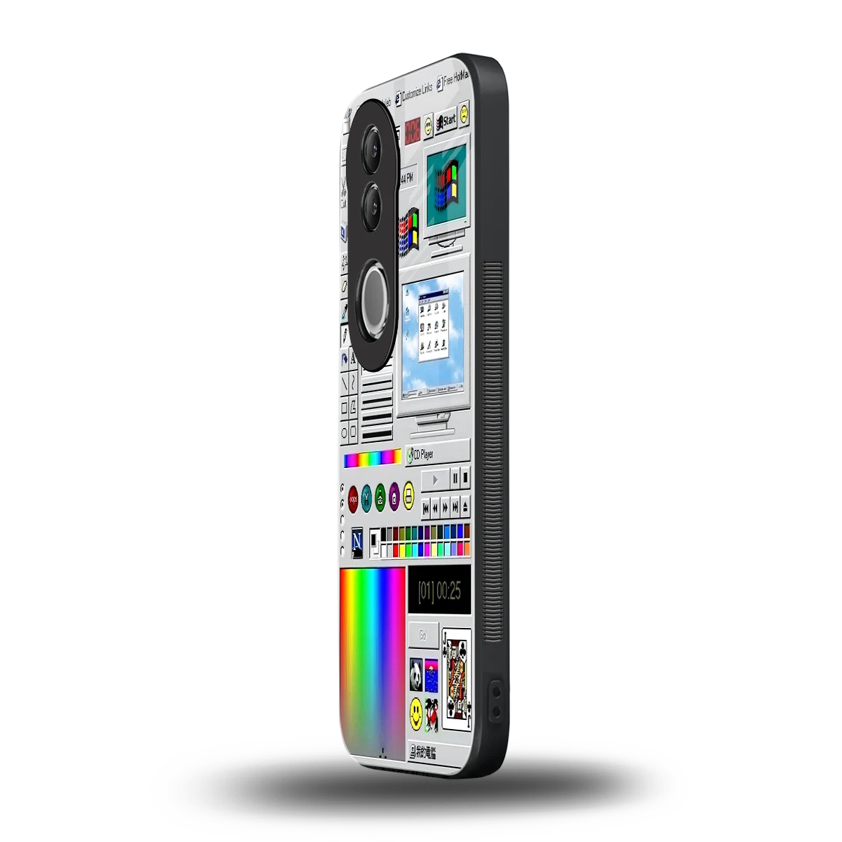 Paint Retro vivo v50 mobile cover | shockproof glass phone case