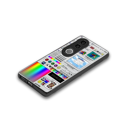 Paint Retro stylish phone case for vivo v50 | glossy glass and slim fit