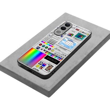 Paint Retro stylish phone case for vivo v70 fe | glossy glass and slim fit