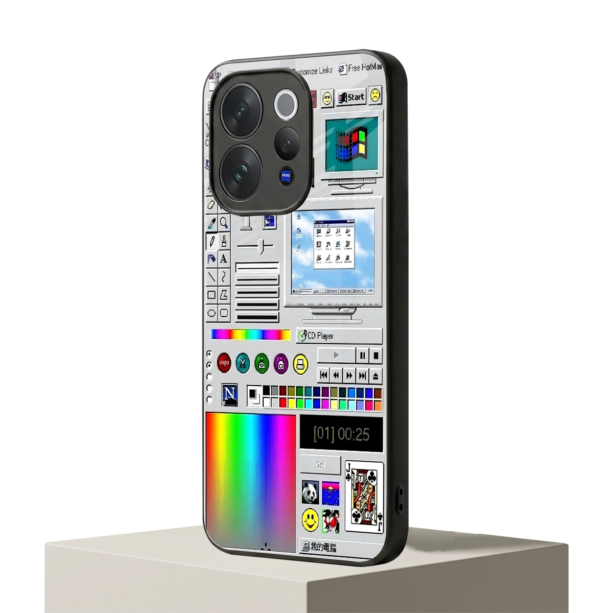 Paint Retro vivo v70 mobile cover | shockproof glass phone case