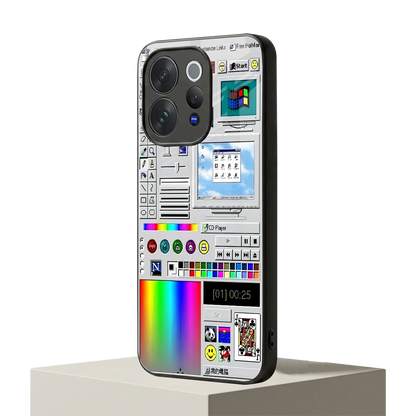 Paint Retro vivo v70 elite mobile cover | shockproof glass phone case