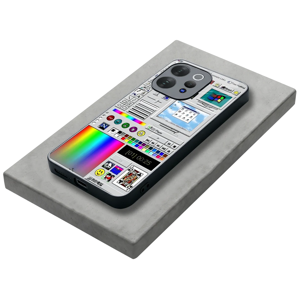 Paint Retro stylish phone case for vivo v70 | glossy glass and slim fit