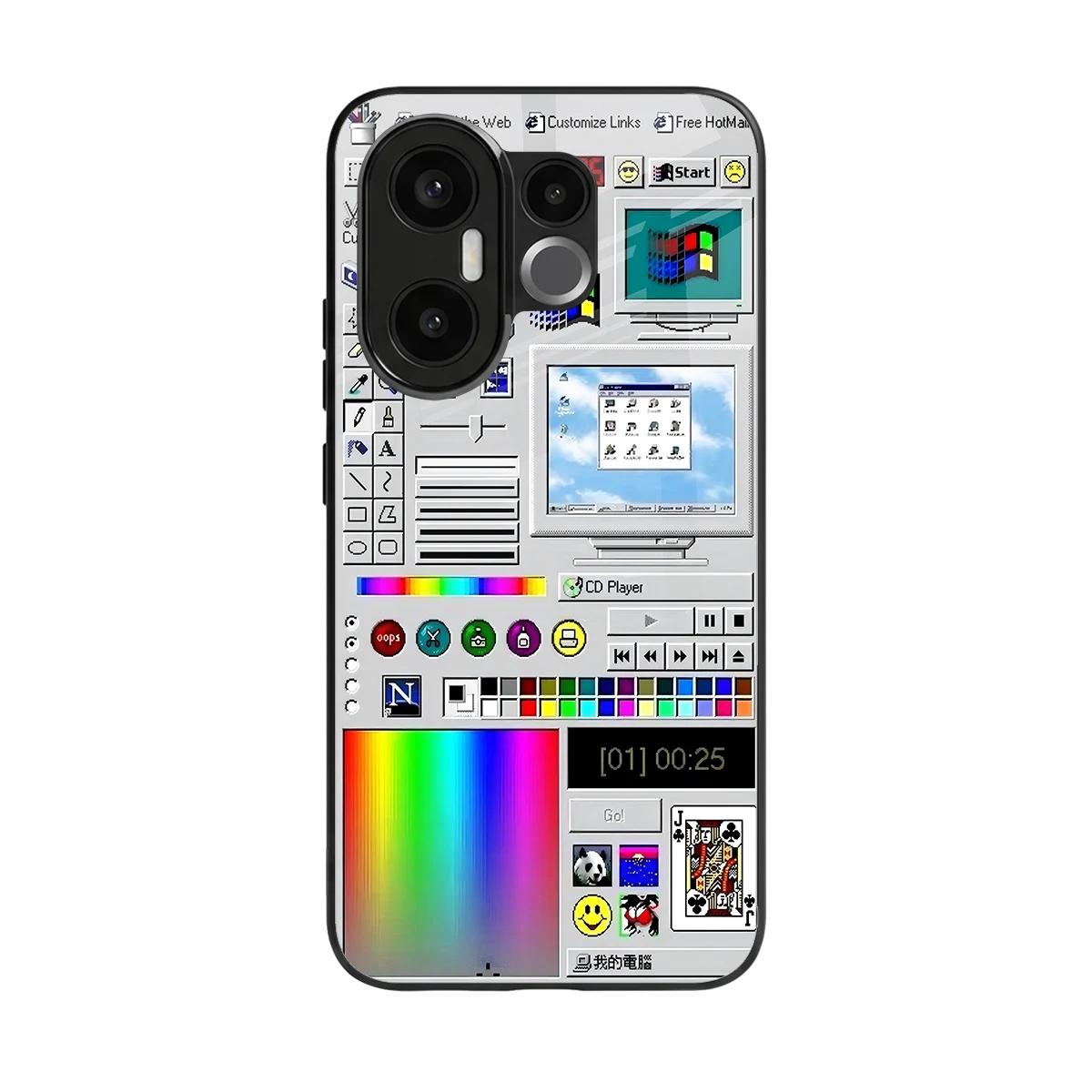 Paint Retro back phone cover | glass case for vivo x200 fe