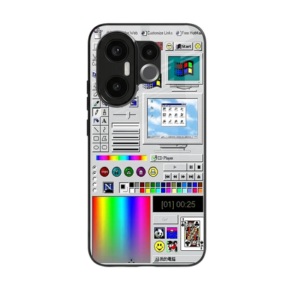 Paint Retro back phone cover | glass case for vivo x200 fe