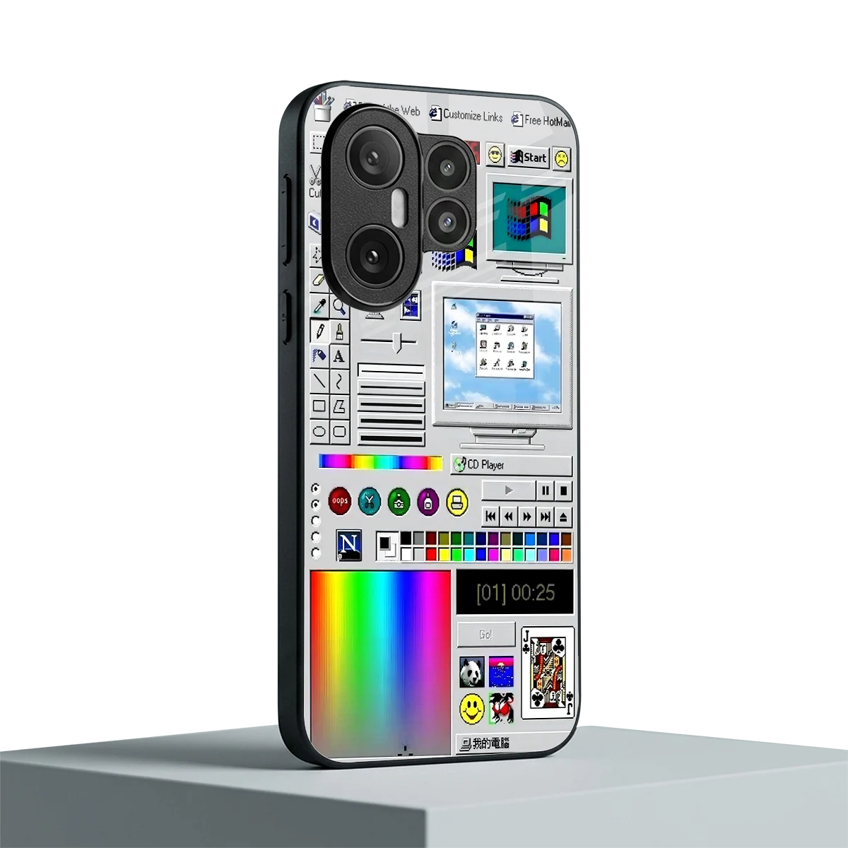 Paint Retro vivo x200 fe mobile cover | shockproof glass phone case