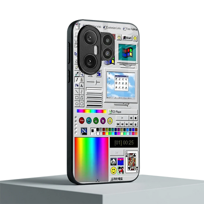 Paint Retro vivo x200 fe mobile cover | shockproof glass phone case