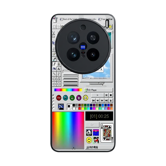 Paint Retro back phone cover | glass case for vivo x200 pro