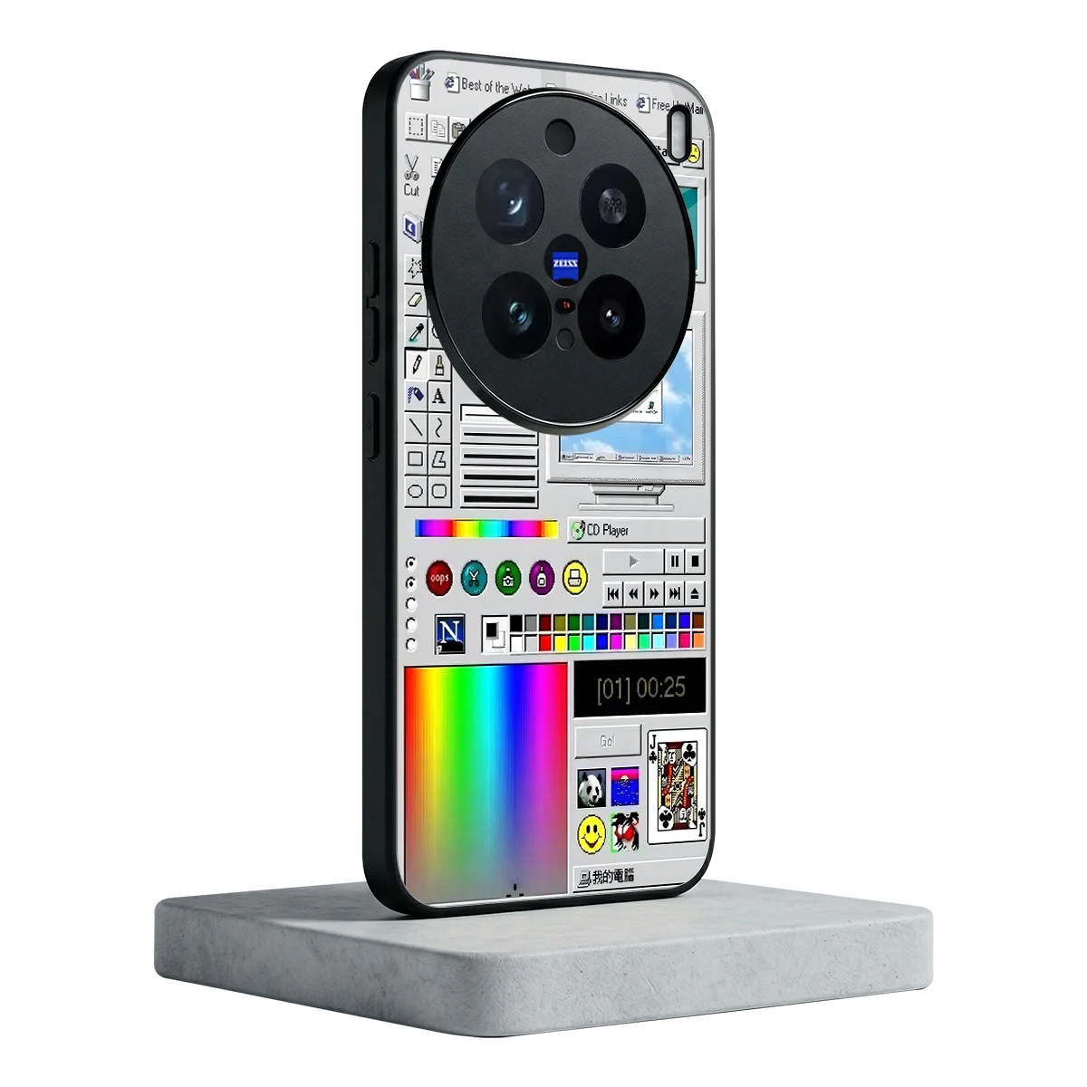 Paint Retro vivo x200 pro mobile cover | shockproof glass phone case