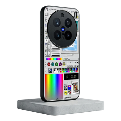 Paint Retro vivo x200 pro mobile cover | shockproof glass phone case