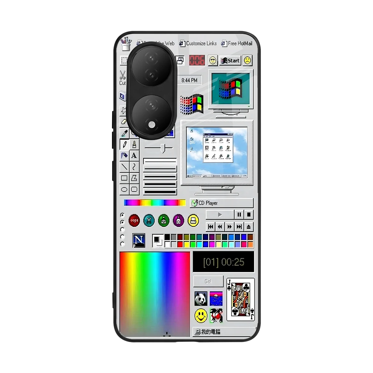Paint Retro back phone cover | glass case for Vivo-y100