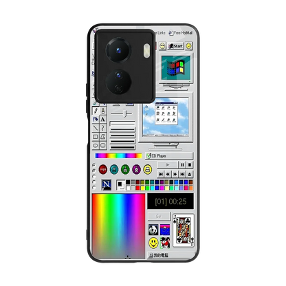 Paint Retro back phone cover | glass case for vivo y16