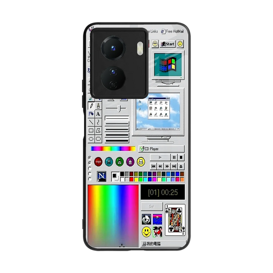 Paint Retro back phone cover | glass case for vivo y16