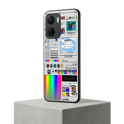 Paint Retro vivo y16 mobile cover | shockproof glass phone case